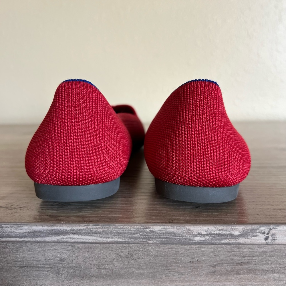 Rothy’s The Point Red Flats Women’s Size 7.5 Slip On Casual Washable Lightweight - Picture 5 of 10